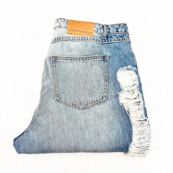 Band of Gypsies Perfectly Distressed Fringe Raw Hem Denim Jeans Size 32